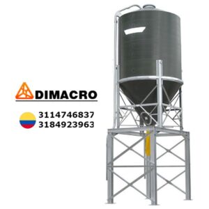 imagen de un silo para almacenamiento de cemento