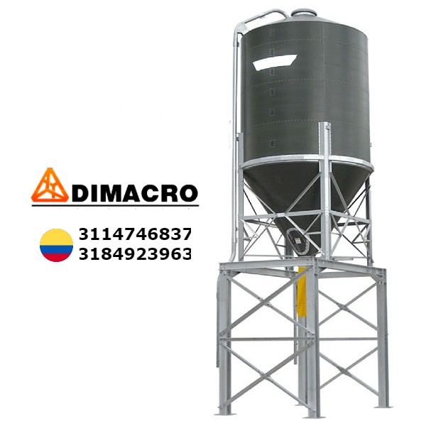imagen de un silo para almacenamiento de cemento