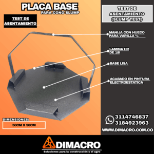 Placa base para cono de Asentamiento
