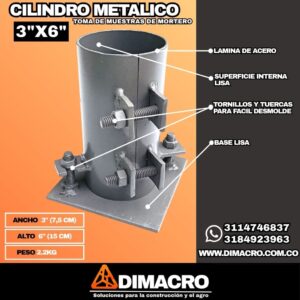 Molde Cilíndrico para Prueba de Concreto 3X6