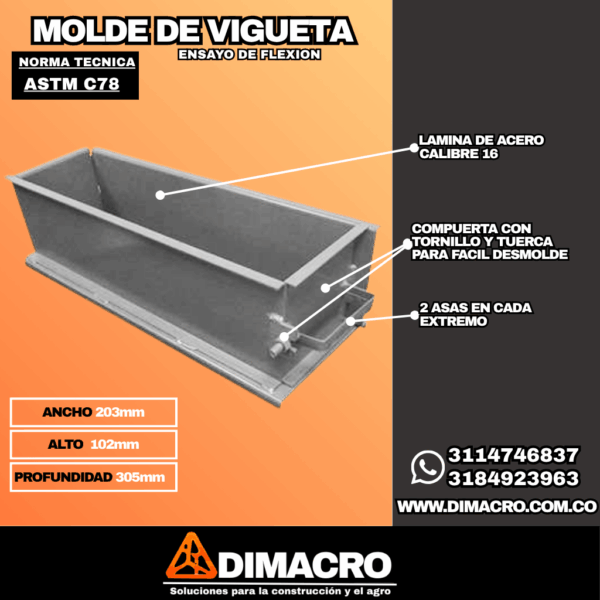 Molde Metálico para Vigueta