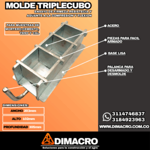 Molde Triple Cubo Metálico