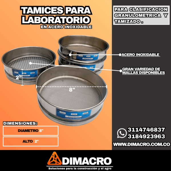 tamices para laboratorio dimacro