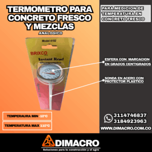 Termómetro para concreto fresco y mezclas