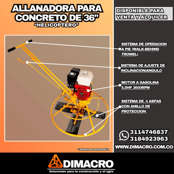 Allanadora o Helicóptero para Concreto 36