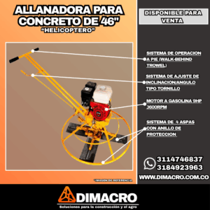 Allanadora o Helicóptero para Concreto 46"