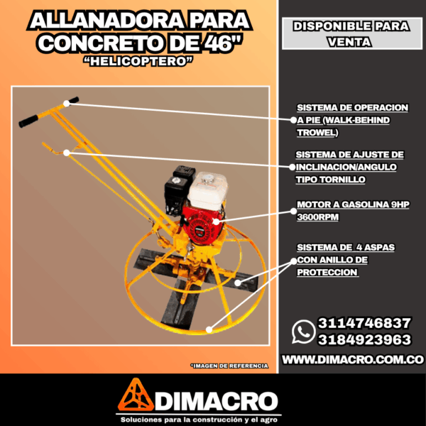 allanadora para concreto 46"