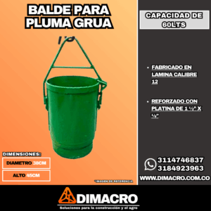 balde para pluma grua