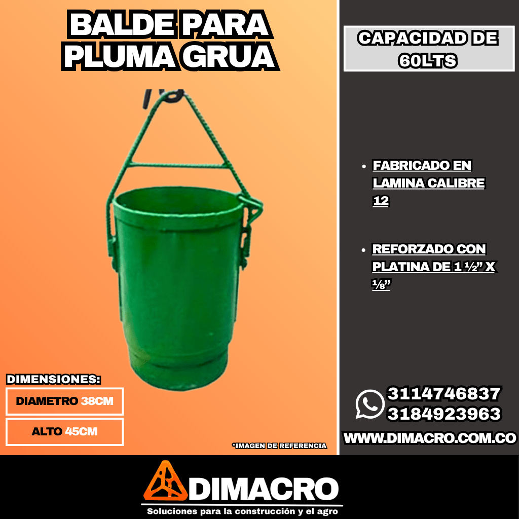 balde para pluma grua