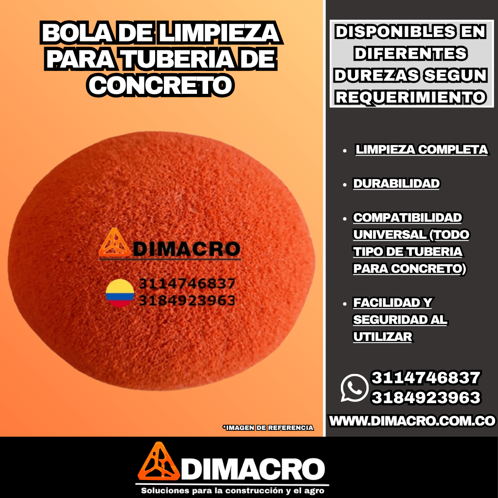 bola de limpieza para tuberia de concrero