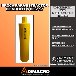 broca para extractor de núcleos de 2 y 1/2"