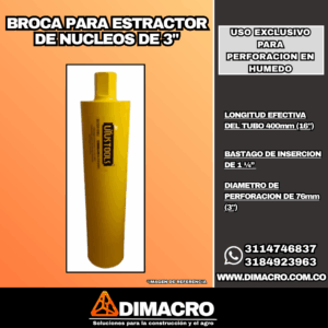 broca para extractor de núcleos de 3"