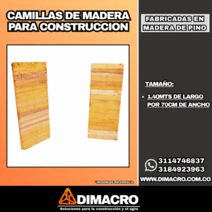 camillas de madera para construcción