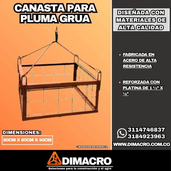 canasta para pluma grua