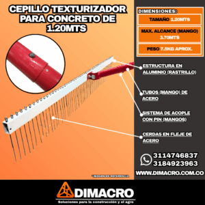 Cepillo Texturizador para Concreto 1.20 mts