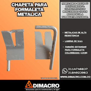 chapeta para formaleta metalica