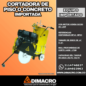 cortadora de piso o concreto importada