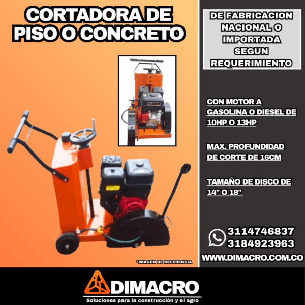 cortadora de piso o concreto