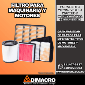 filtro para maquinaria y motores