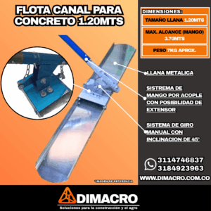 Flota Canal para Concreto 1.20 mts