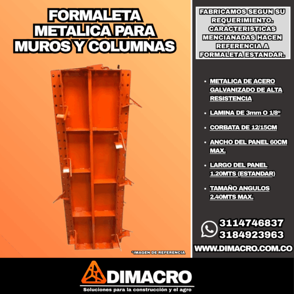 formaleta metalica para muros y columnas