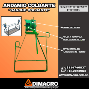 gancho para andamio colgante dimacro