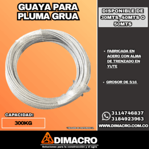 guaya para pluma grua