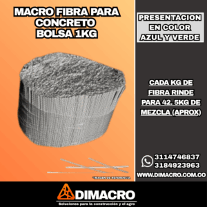 Macro Fibra para concreto bolsa de 1kg