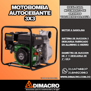 motobomba autocebante 3x3
