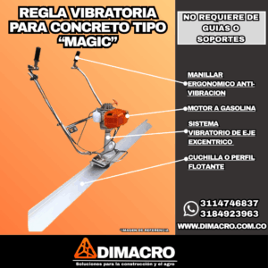 Regla vibratoria para concreto Tipo magic