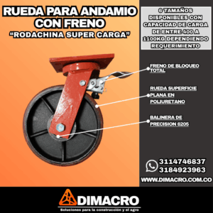 rueda para andamio super carga dimacro