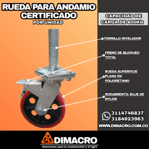 rueda para andamio certificado dimacro
