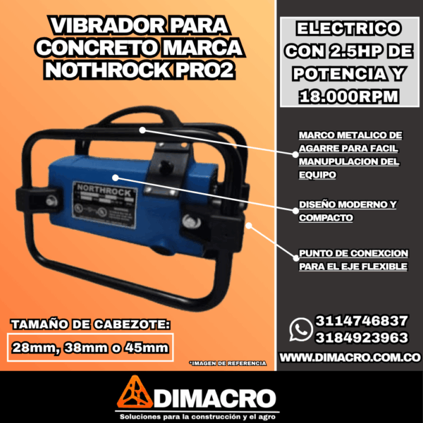 Vibradores para Concreto marca Northrock PRO 2