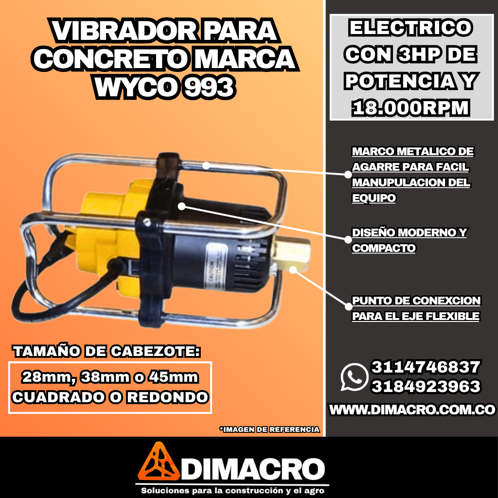 vibrador de concreto marca wyco
