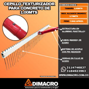 cepillo texturizador 1 metro dimacro